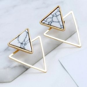 Double Triangle Design Stud Earrings